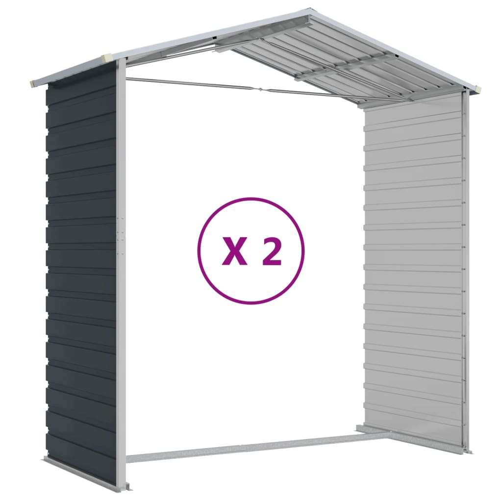 Garden Shed Anthracite 191x215x198 cm Galvanised Steel