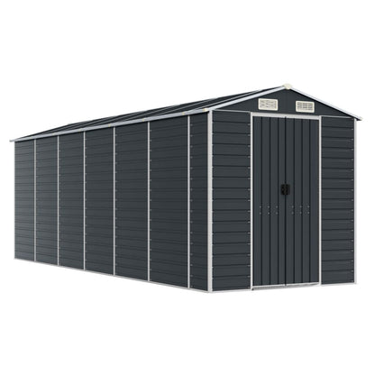 Garden Shed Anthracite 191x555x198 cm Galvanised Steel