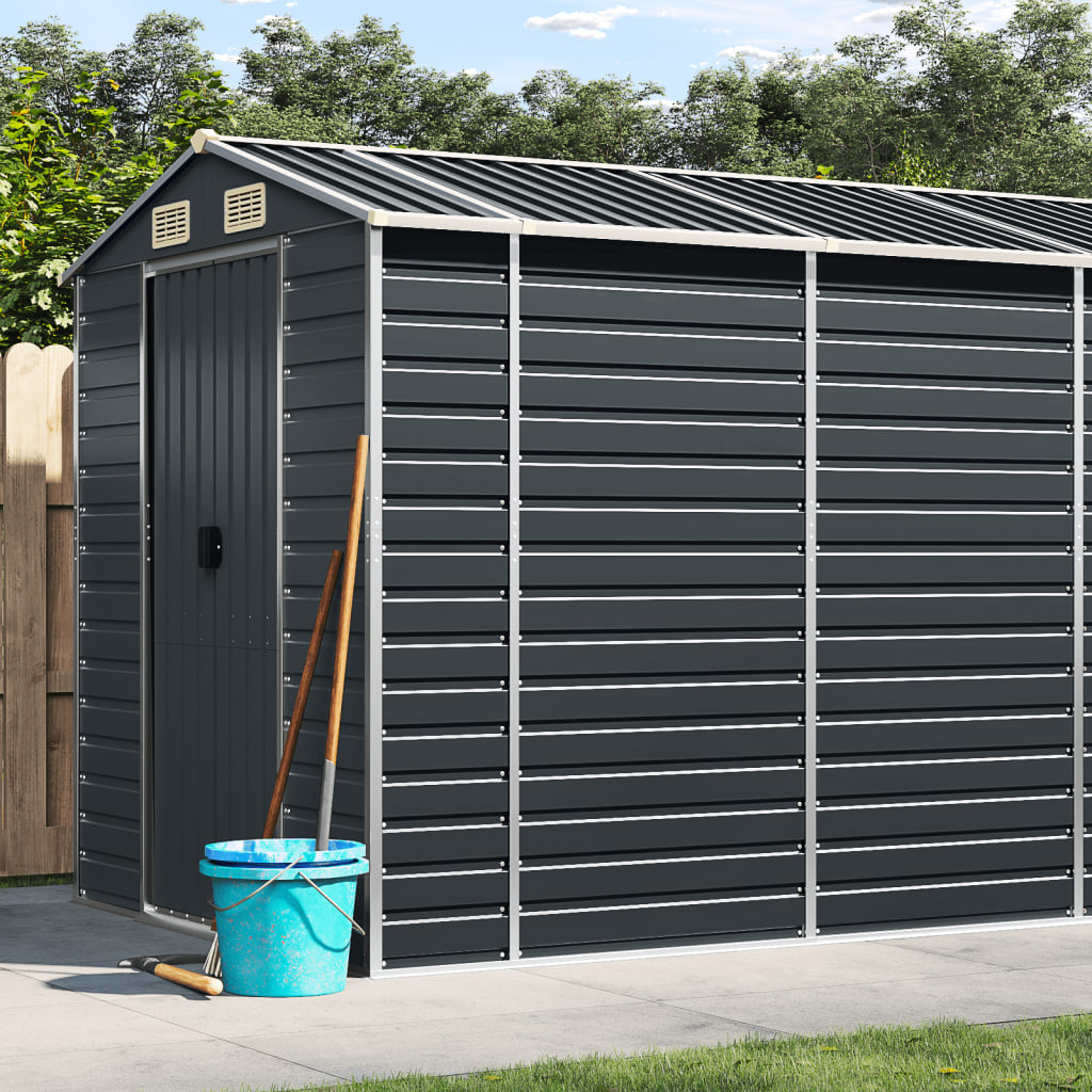 Garden Shed Anthracite 191x725x198 cm Galvanised Steel