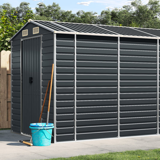 Garden Shed Anthracite 191x810x198 cm Galvanised Steel