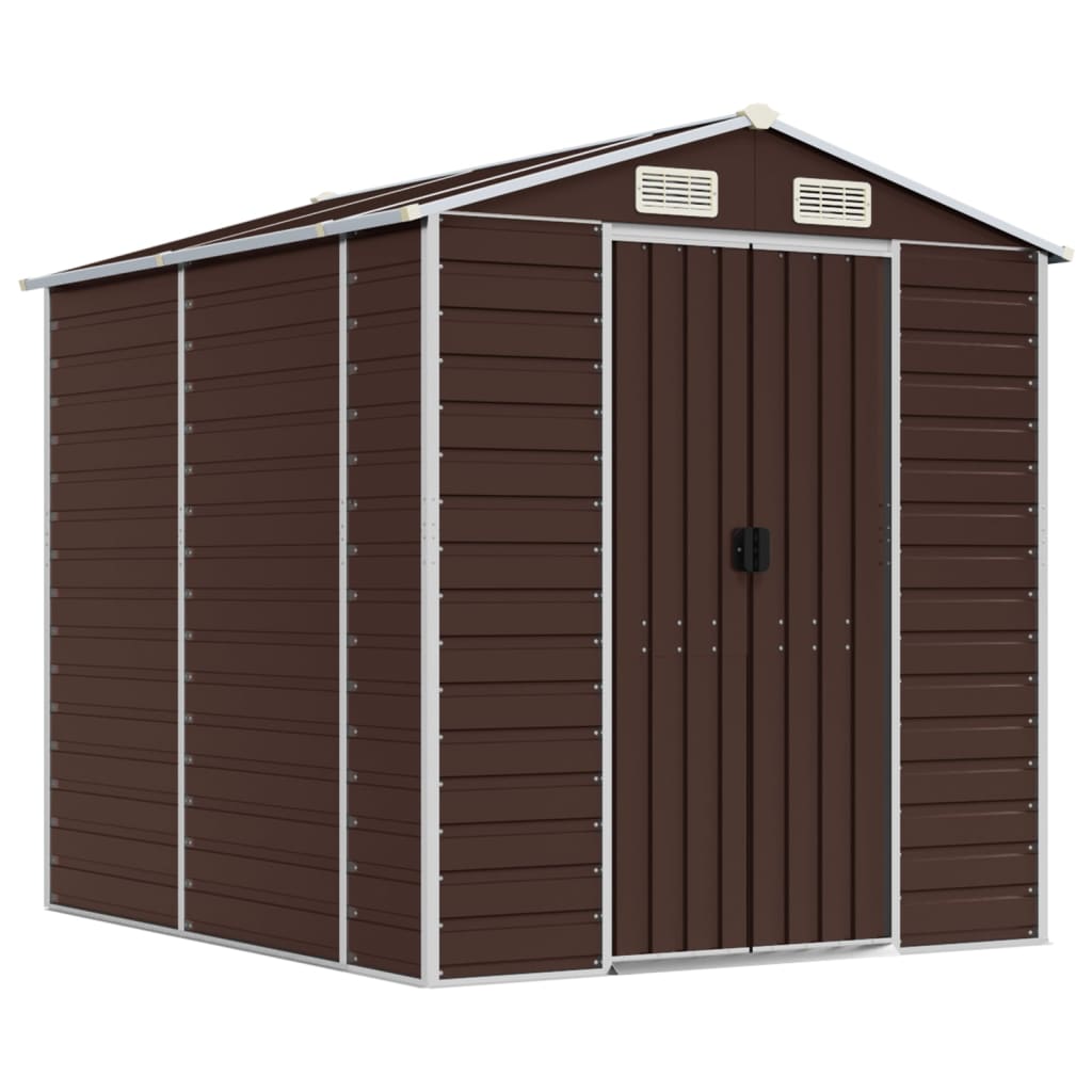 Garden Shed Brown 191x215x198 cm Galvanised Steel