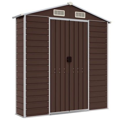 Garden Shed Brown 191x215x198 cm Galvanised Steel