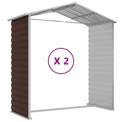 Garden Shed Brown 191x215x198 cm Galvanised Steel