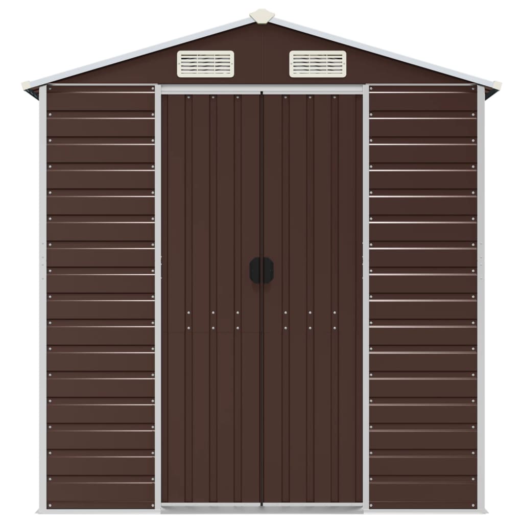 Garden Shed Brown 191x300x198 cm Galvanised Steel