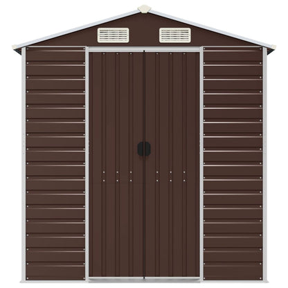 Garden Shed Brown 191x300x198 cm Galvanised Steel