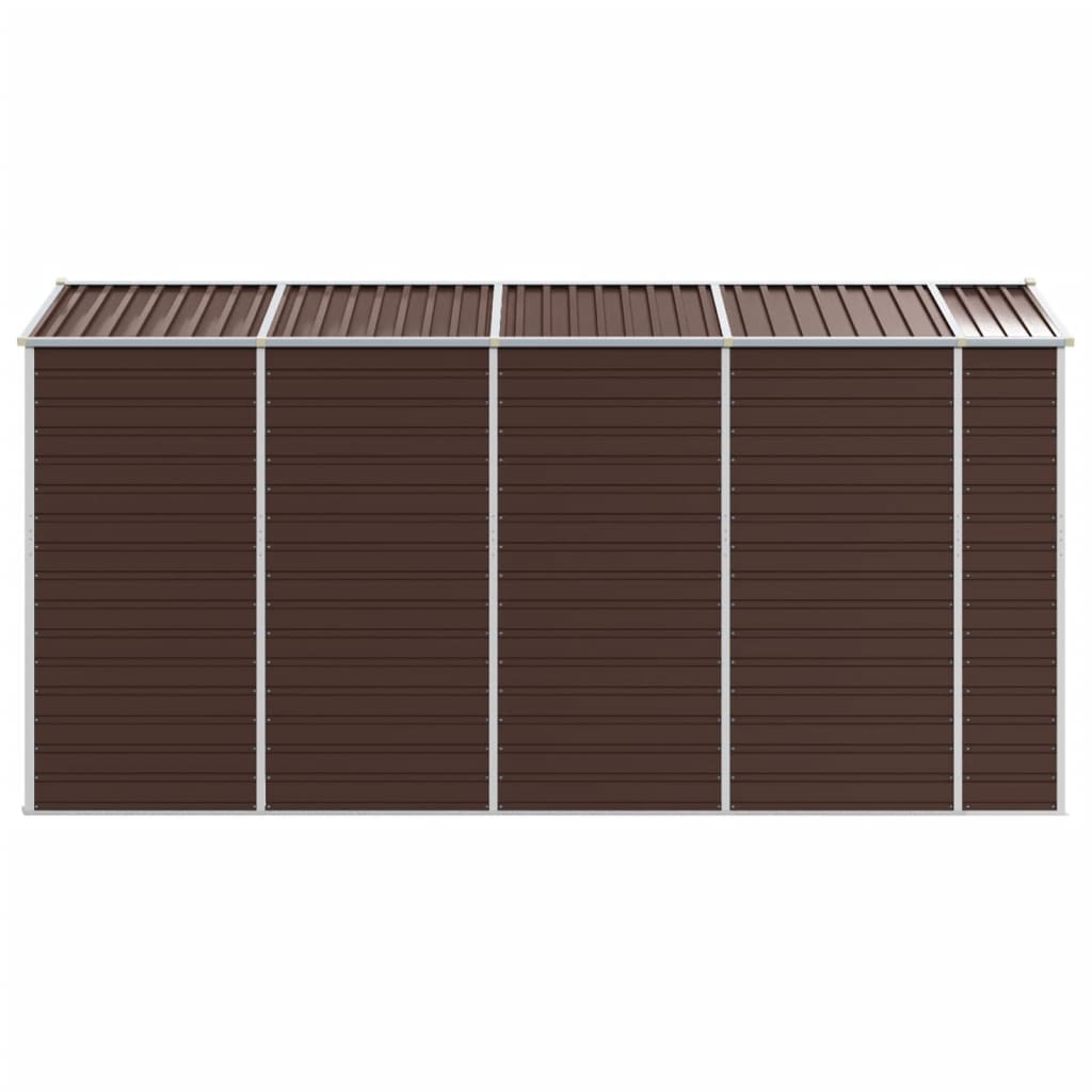 Garden Shed Brown 191x385x198 cm Galvanised Steel