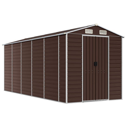 Garden Shed Brown 191x470x198 cm Galvanised Steel