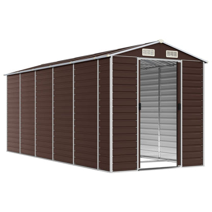 Garden Shed Brown 191x470x198 cm Galvanised Steel