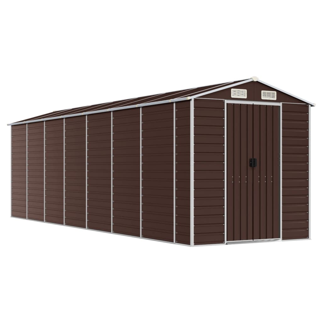 Garden Shed Brown 191x640x198 cm Galvanised Steel