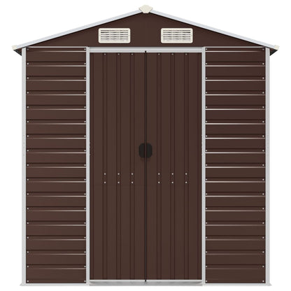 Garden Shed Brown 191x640x198 cm Galvanised Steel