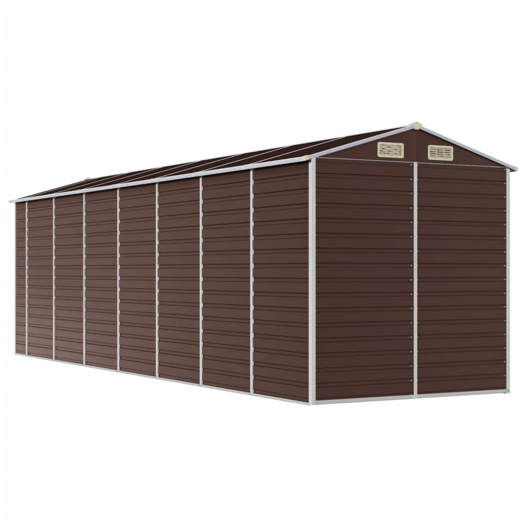 Garden Shed Brown 191x640x198 cm Galvanised Steel