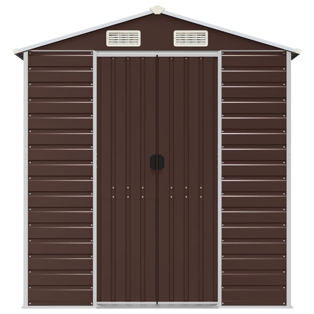 Garden Shed Brown 191x810x198 cm Galvanised Steel