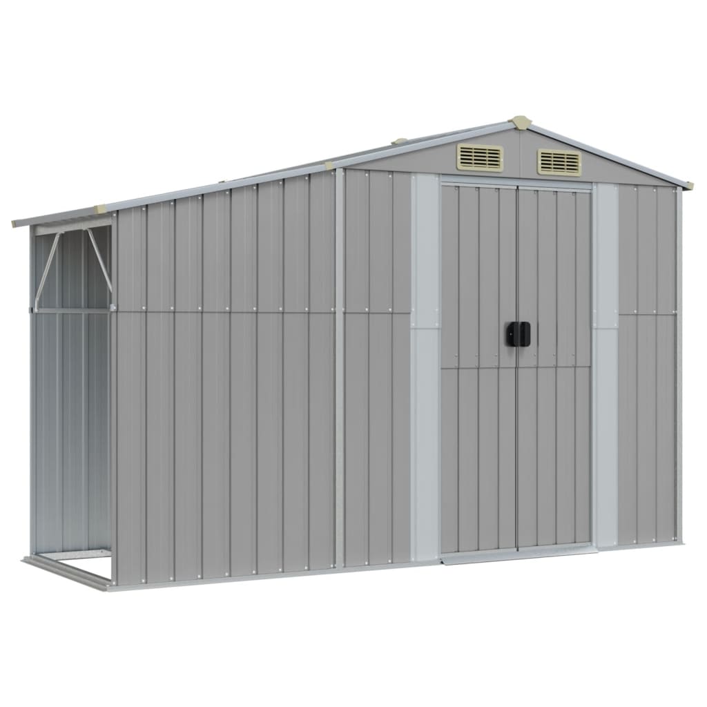 Garden Shed Grey 277x279x179 cm Galvanised Steel