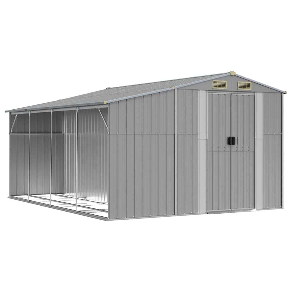 Garden Shed Grey 277x365.5x179 cm Galvanised Steel