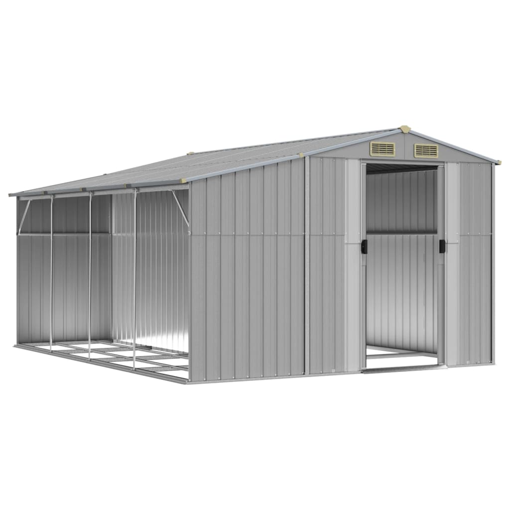 Garden Shed Grey 277x365.5x179 cm Galvanised Steel