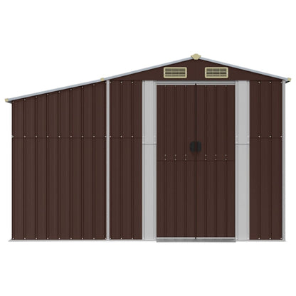 Garden Shed Brown 277x192.5x179 cm Galvanised Steel