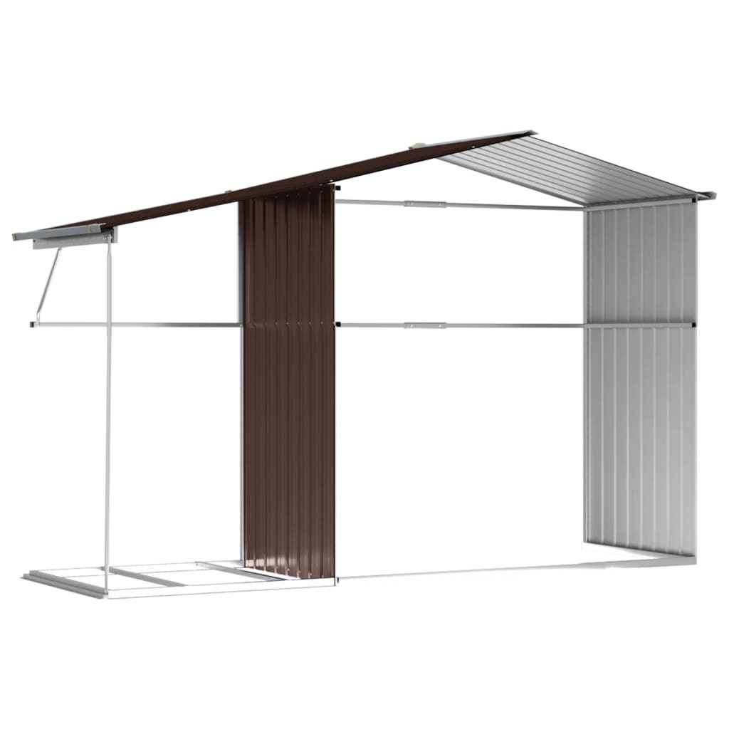 Garden Shed Brown 277x192.5x179 cm Galvanised Steel