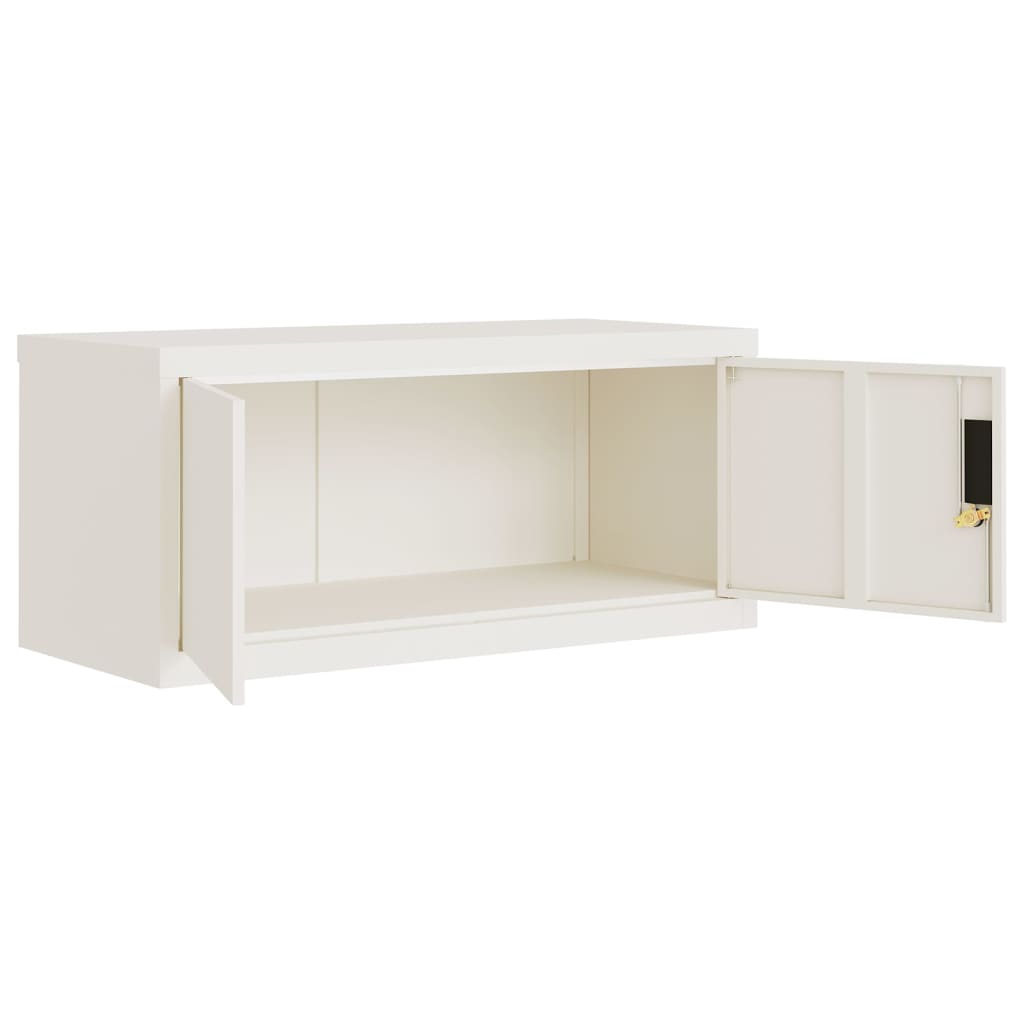 File Cabinet White 90x40x180 cm Steel