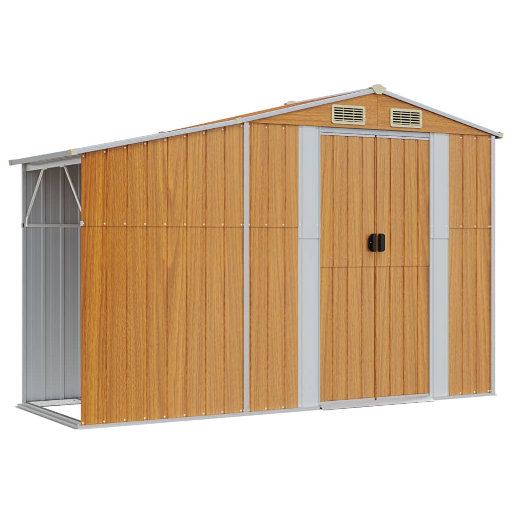 Garden Shed Brown 277x93x179 cm Galvanised Steel