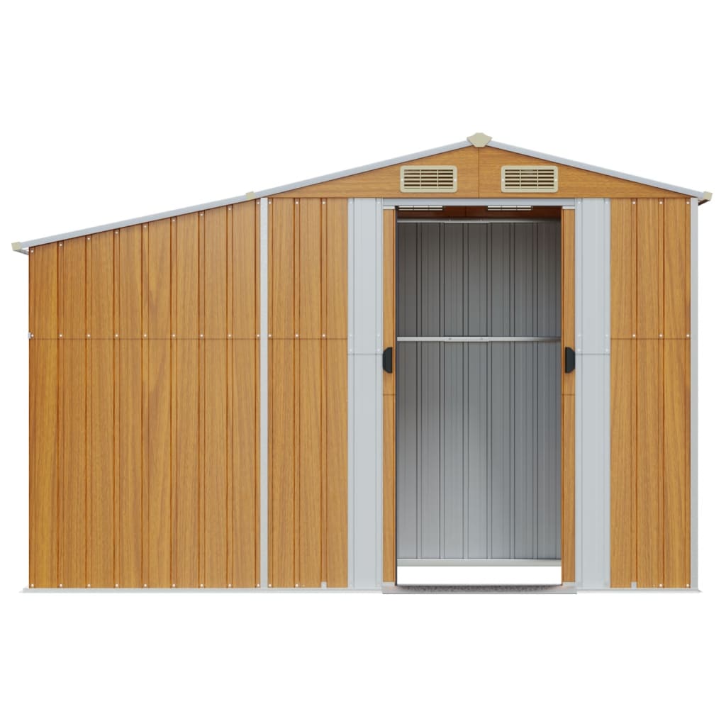 Garden Shed Brown 277x93x179 cm Galvanised Steel