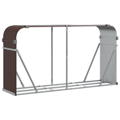 Log Holder Brown 180x45x100 cm Galvanised Steel