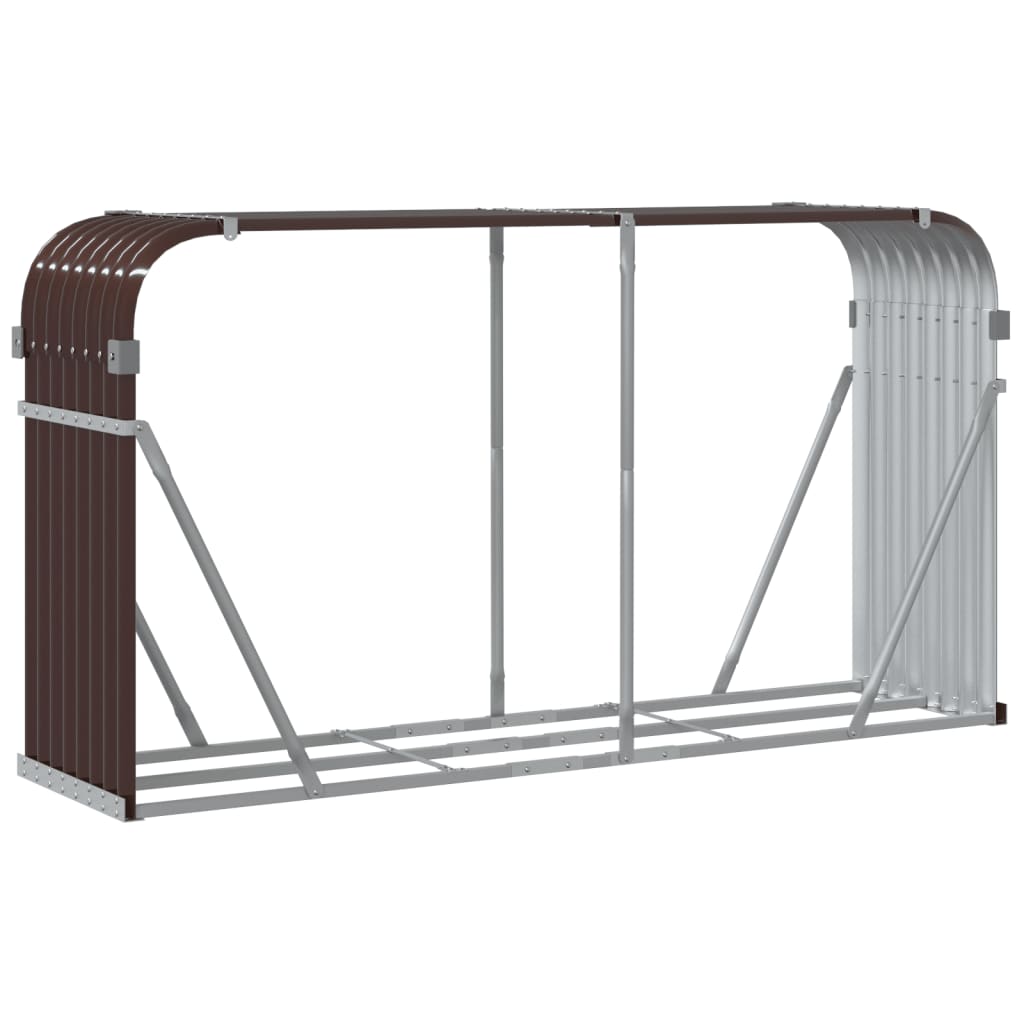 Log Holder Brown 180x45x100 cm Galvanised Steel