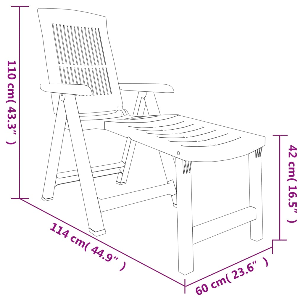 Sun Lounger Anthracite Plastic