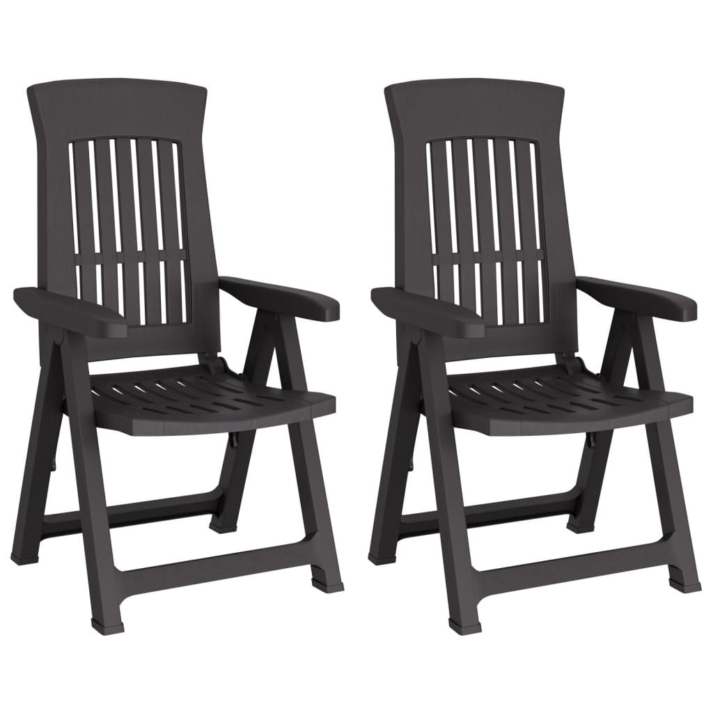 Garden Reclining Chairs 2 pcs Anthracite PP