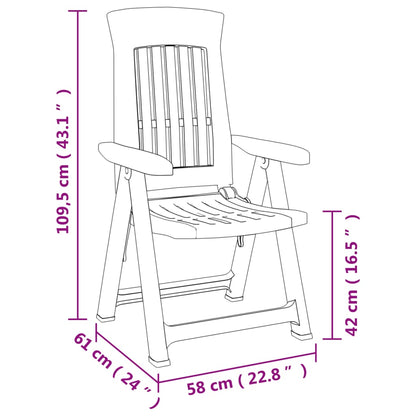 Garden Reclining Chairs 2 pcs Anthracite PP