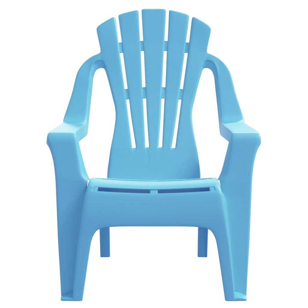 Garden Chairs 2 pcs for Children Blue 37x34x44 cm PP Wooden Look