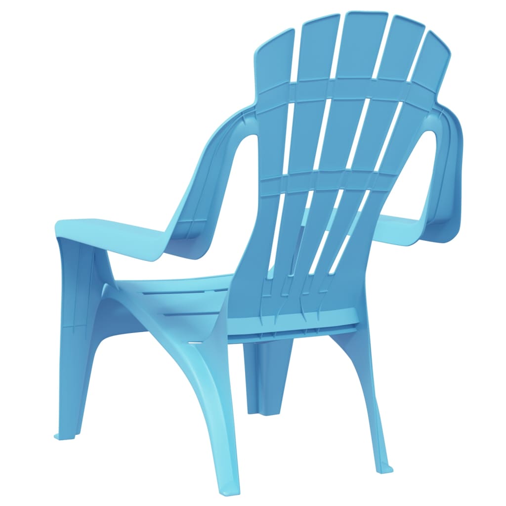 Garden Chairs 2 pcs for Children Blue 37x34x44 cm PP Wooden Look