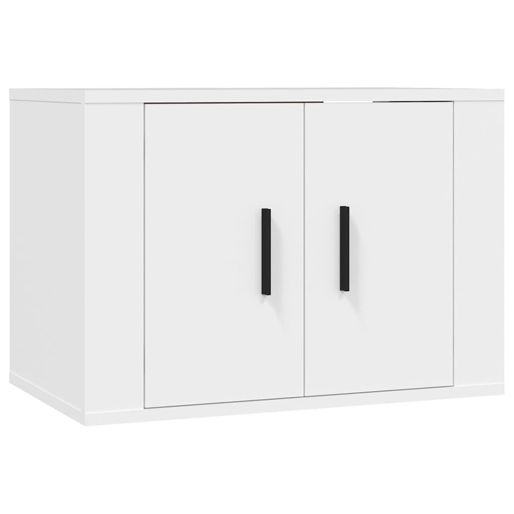 4 Piece TV Cabinet Set White Engineered Wood