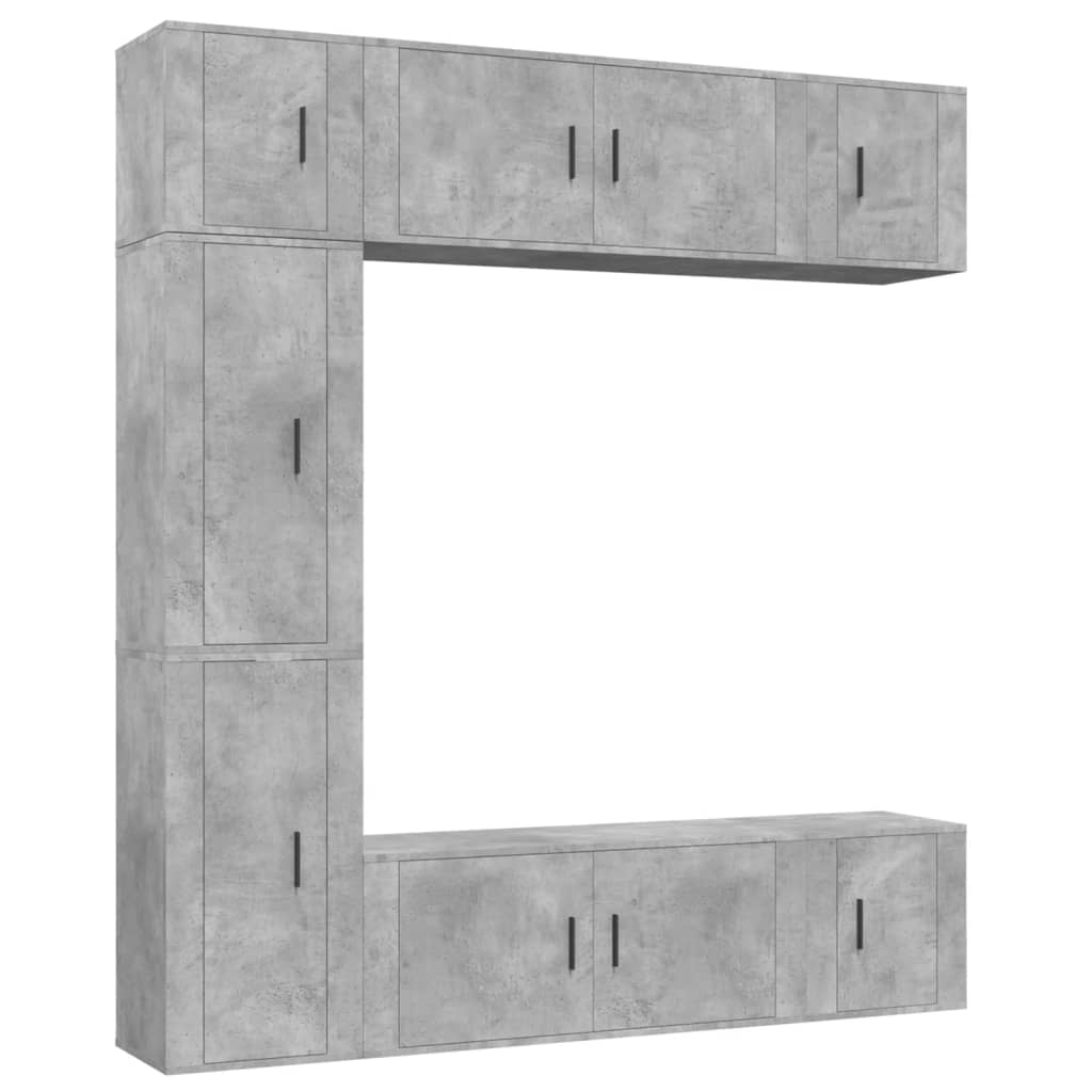 7 Piece TV Cabinet Set Concrete Grey Engineered Wood