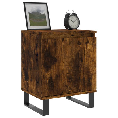 Bedside Cabinet Smoked Oak 40x30x50 cm Engineered Wood