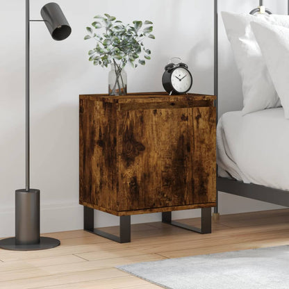 Bedside Cabinet Smoked Oak 40x30x50 cm Engineered Wood