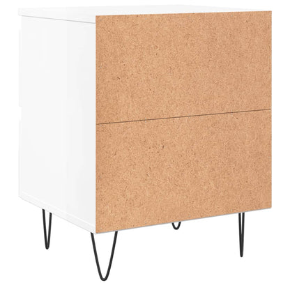 Bedside Cabinet High Gloss White 40x35x50 cm Engineered Wood