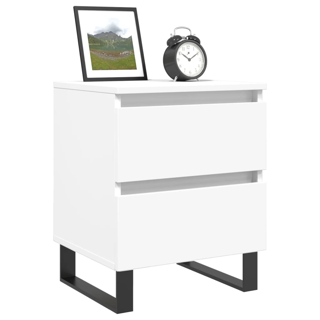 Bedside Cabinets 2 pcs White 40x35x50 cm Engineered Wood