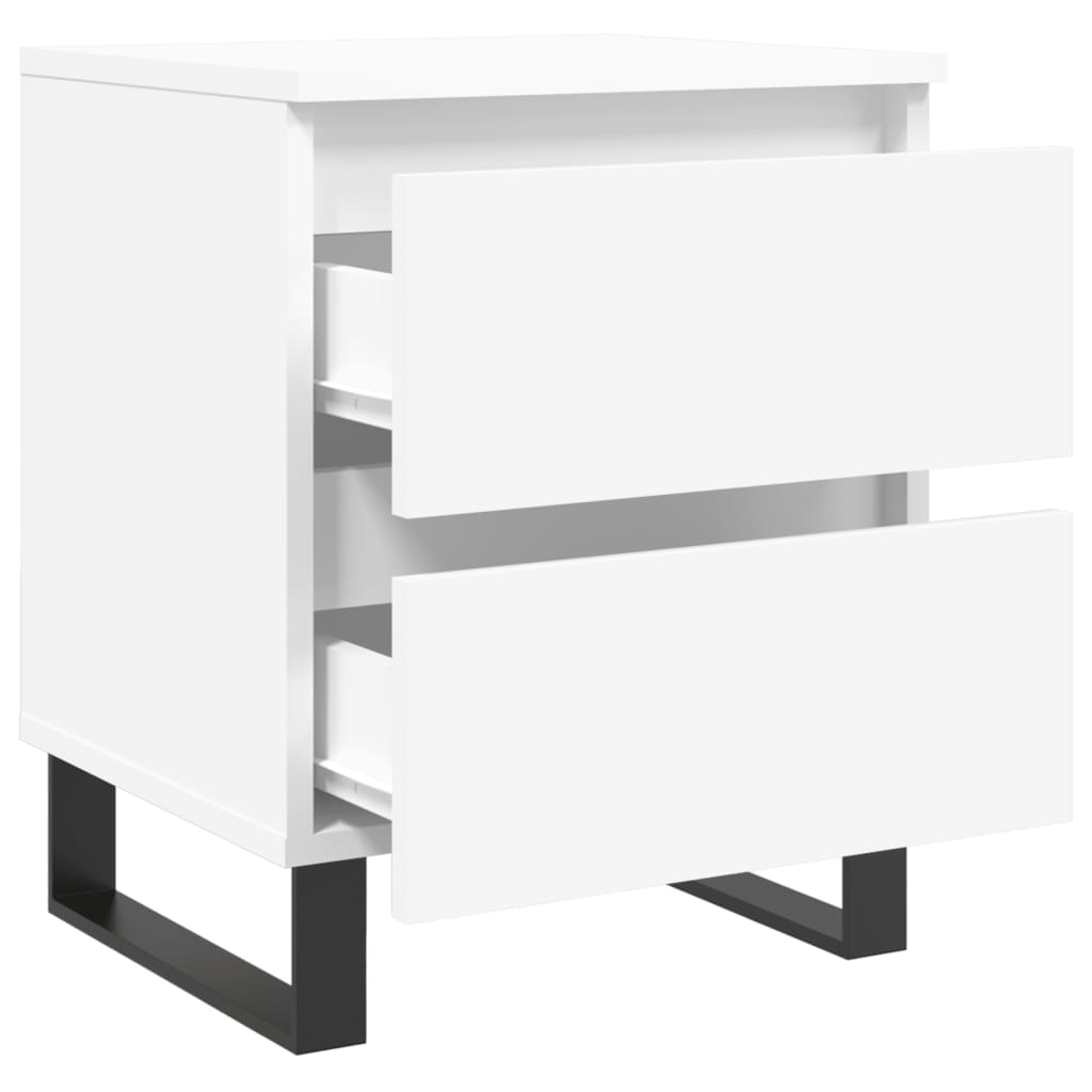 Bedside Cabinets 2 pcs White 40x35x50 cm Engineered Wood