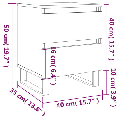 Bedside Cabinets 2 pcs White 40x35x50 cm Engineered Wood