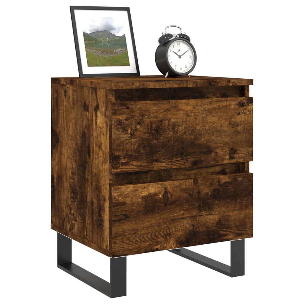 Bedside Cabinets 2 pcs Smoked Oak 40x35x50 cm Engineered Wood