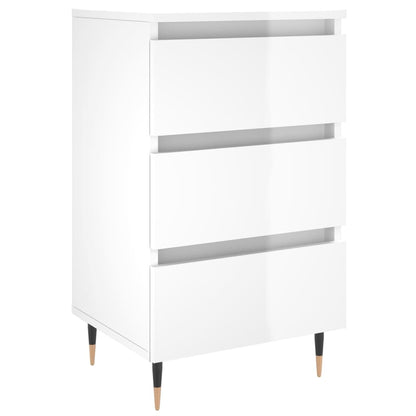 Bedside Cabinet High Gloss White 40x35x69 cm Engineered Wood