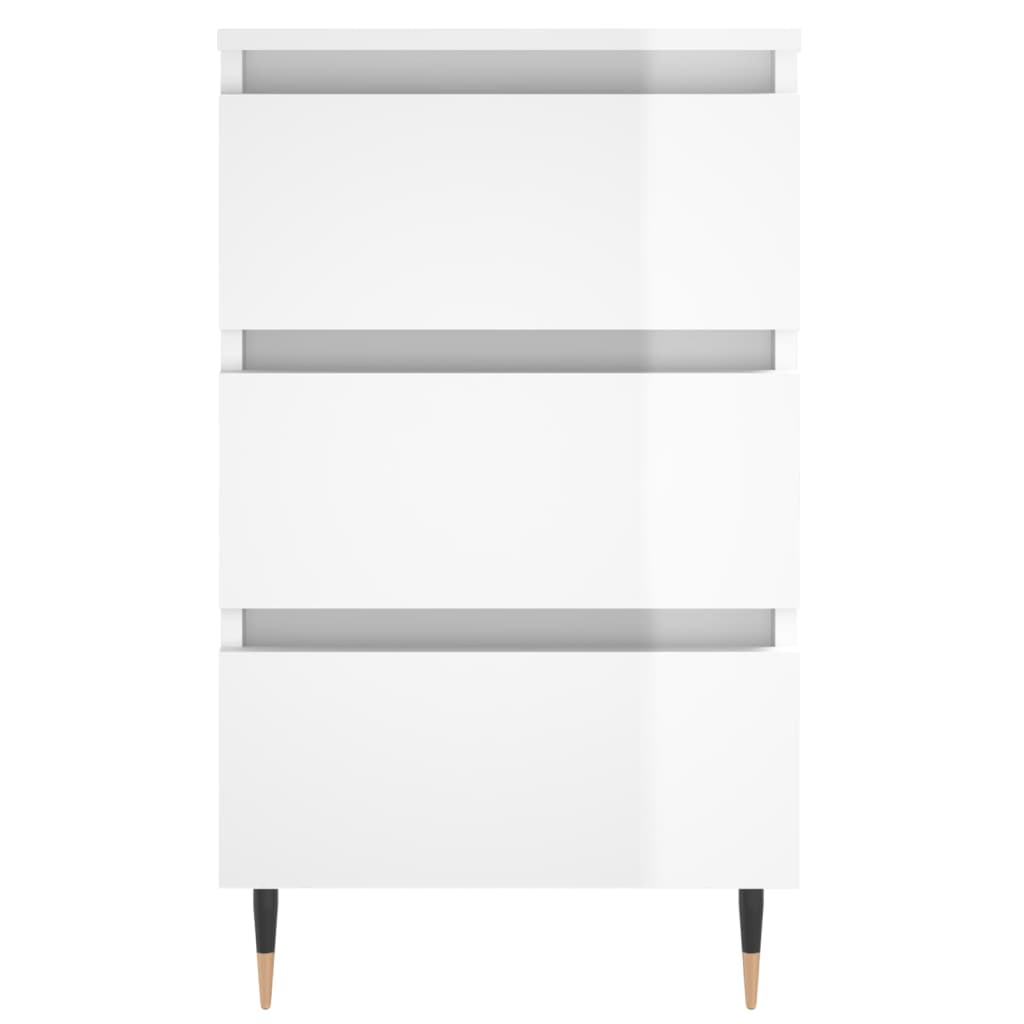 Bedside Cabinet High Gloss White 40x35x69 cm Engineered Wood