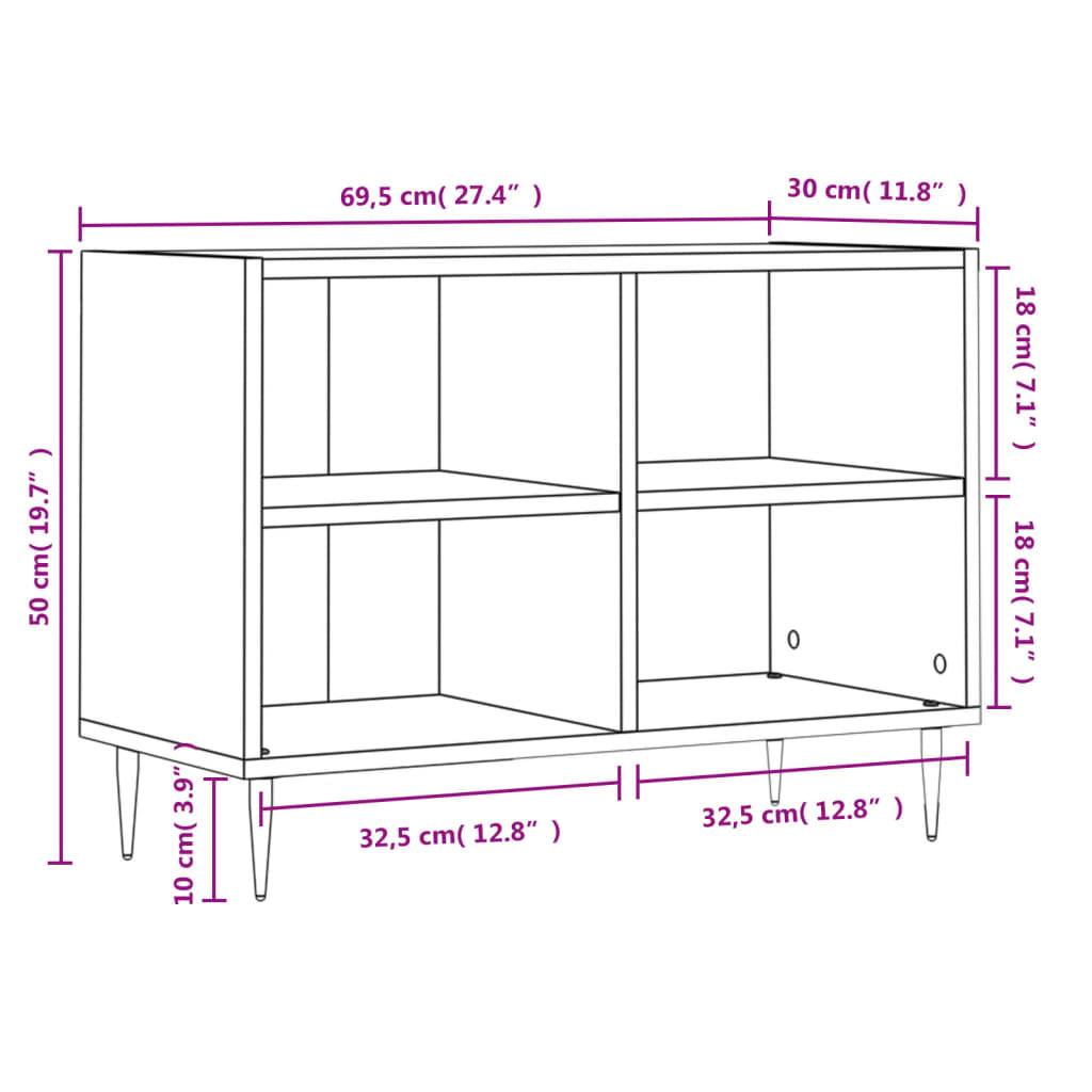 TV Cabinet Sonoma Oak 69.5x30x50 cm Engineered Wood