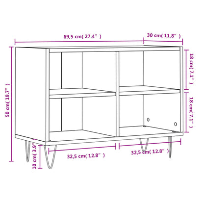 TV Cabinet Black 69.5x30x50 cm Engineered Wood