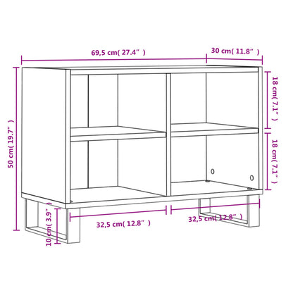 TV Cabinet White 69.5x30x50 cm Engineered Wood