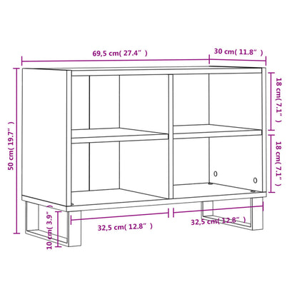 TV Cabinet Black 69.5x30x50 cm Engineered Wood