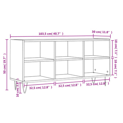 TV Cabinet Concrete Grey 103.5x30x50 cm Engineered Wood