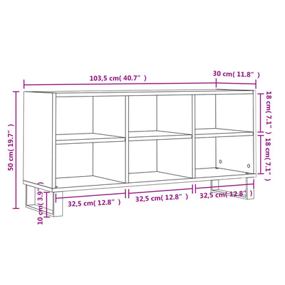 TV Cabinet White 103.5x30x50 cm Engineered Wood