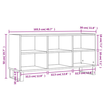 TV Cabinet Sonoma Oak 103.5x30x50 cm Engineered Wood