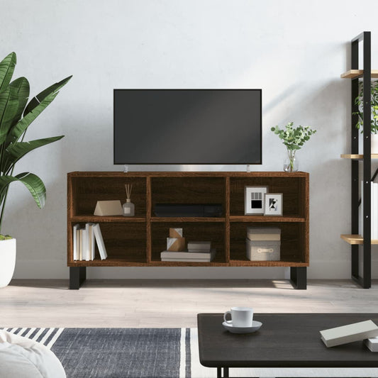 TV Cabinet Brown Oak 103.5x30x50 cm Engineered Wood